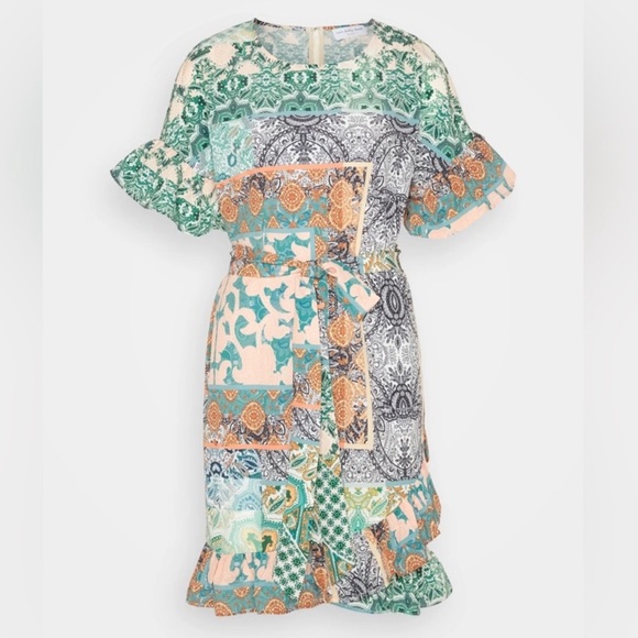 Never Fully Dressed Belted Boho Marrakech Mini Ruffle Dress - Picture 1 of 9